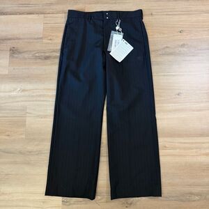New MM6 Maison Margiela Women’s Pinstripe Trousers Wide Leg Pants Sz 44 Luxury